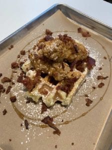 fort worth food hall - chicken and waffles